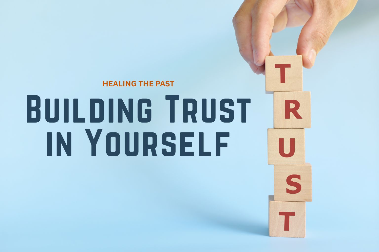 trust hands with blocks